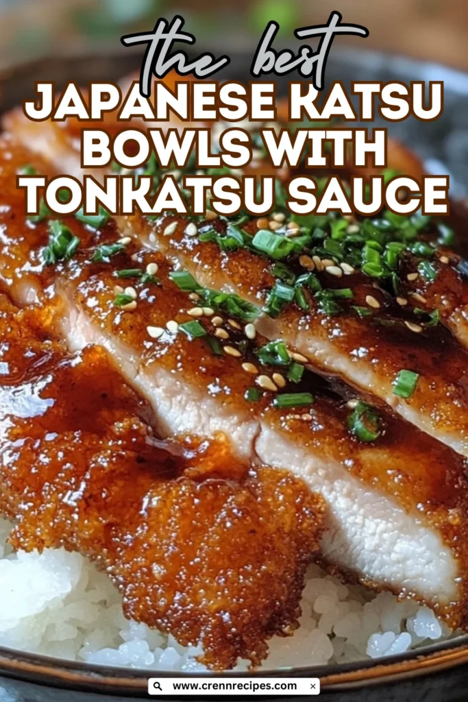Extreme close-up of Japanese katsu with golden panko crust and glossy tonkatsu sauce garnished with scallions